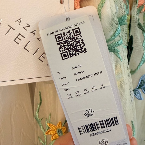 Brand New Never Worn Azazie Embroidered Floral Dress - Picture 5 of 5